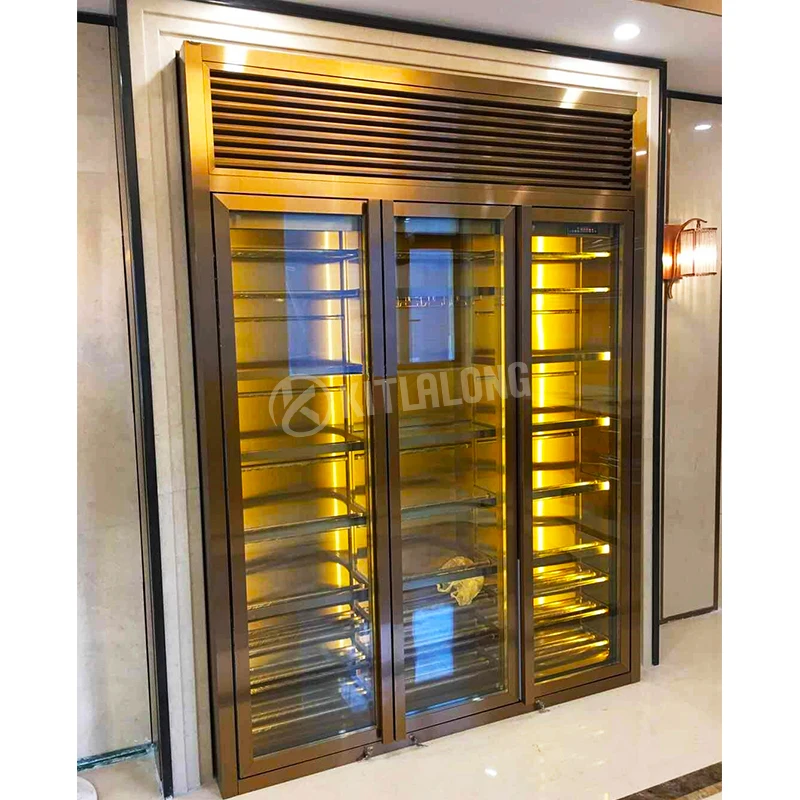 Stainless steel Commercial Bar Hotel Wine cabinet Villa Home Use Red wine coolers customizable Wine cellar