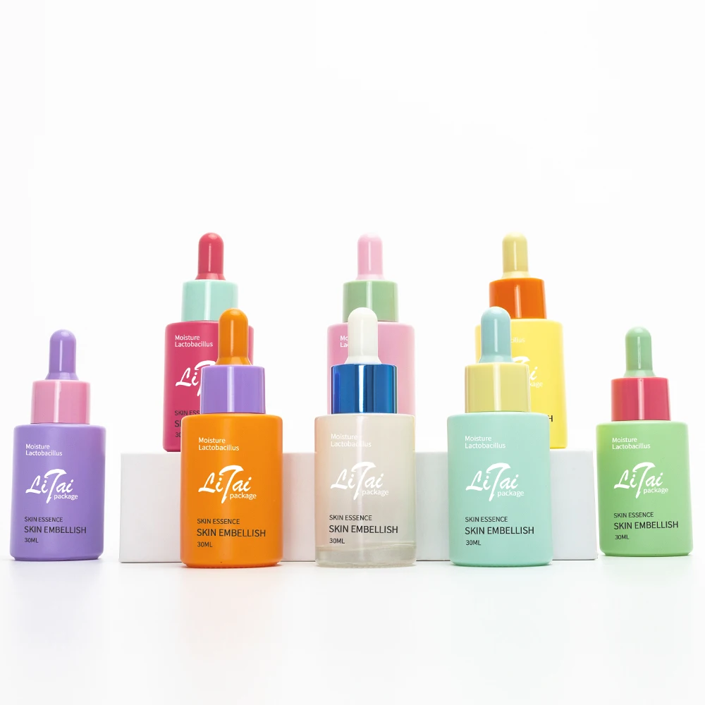 30ml Flat Shoulder Glass Dropper Bottle for Skincare 1oz Serum Bottle for Cosmetic Use Screen Printing Surface Handling