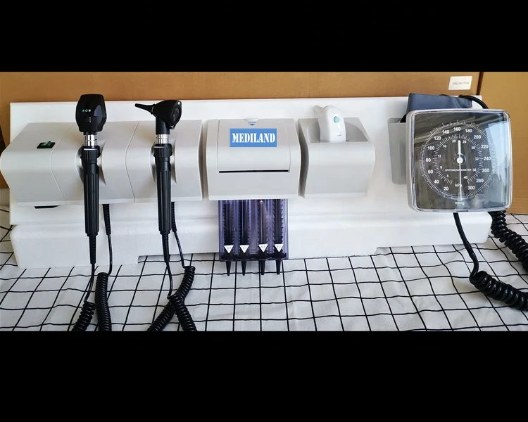 
ML-1050 Hot Sale Wall Mount ENT Products Diagnostic Set with 3.5V coaxial Ophthalmoscope Otoscope thermometer sphygmomanometer 