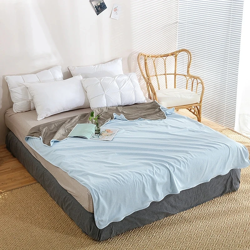 Pregnancy Shielding Blanket EMF Protection Blanket Pure Silver With Organic Cotton 5G Block Quit 150x215cm Blue color For Bed