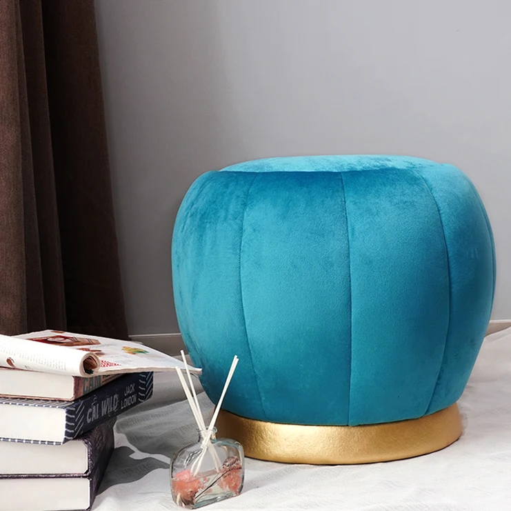Бархатный табурет для гостиной под заказ, Круглый пуф, оттоманка, прикроватная тумбочка, экономия пространства, стул с оттоманкой