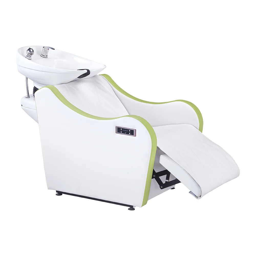 Factory Supplier Luxury Modern White Electric Massage Shampoo Bed Salon Sink Hair Washing Chair
