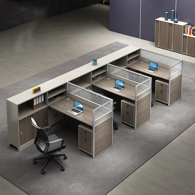 Factory sell Hot sell Office Partitions for 4 People seat Workstation with Acoustic Desk Divider Screen Classical Design