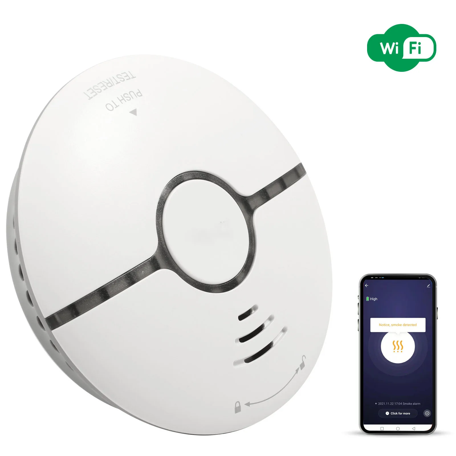 Tuya Smart Home WiFi Fire Smoke Sensor High Sensitivity Safety Smoke Sensor