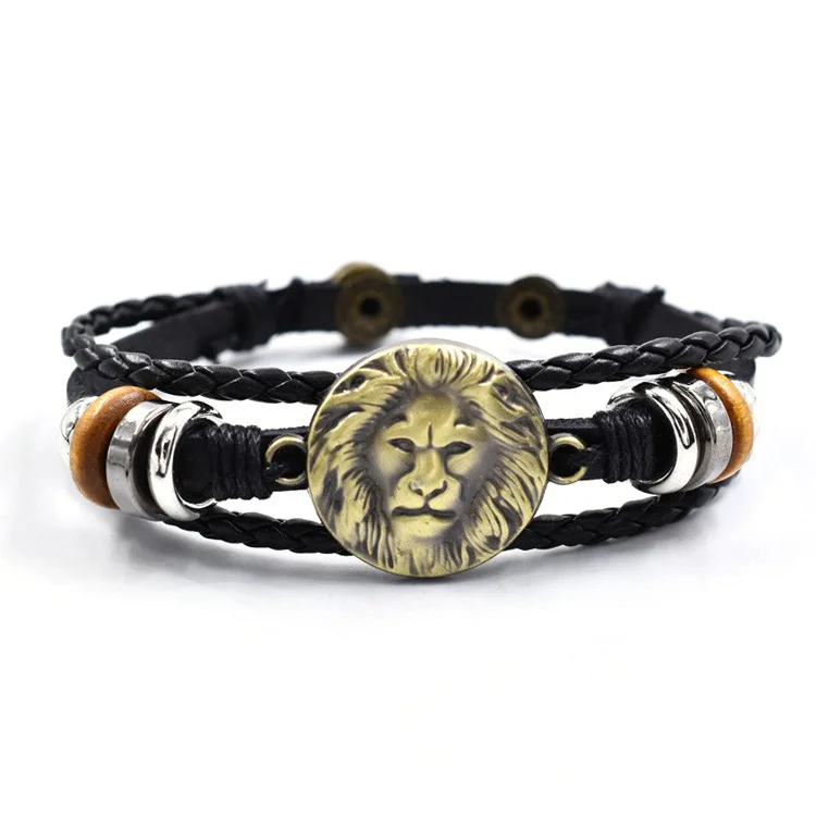 Extremely Popular Couple Hand Rope Gifts Vintage Pattern Beaded Bracelet Quality Multi-layer Leather Bracelet Men