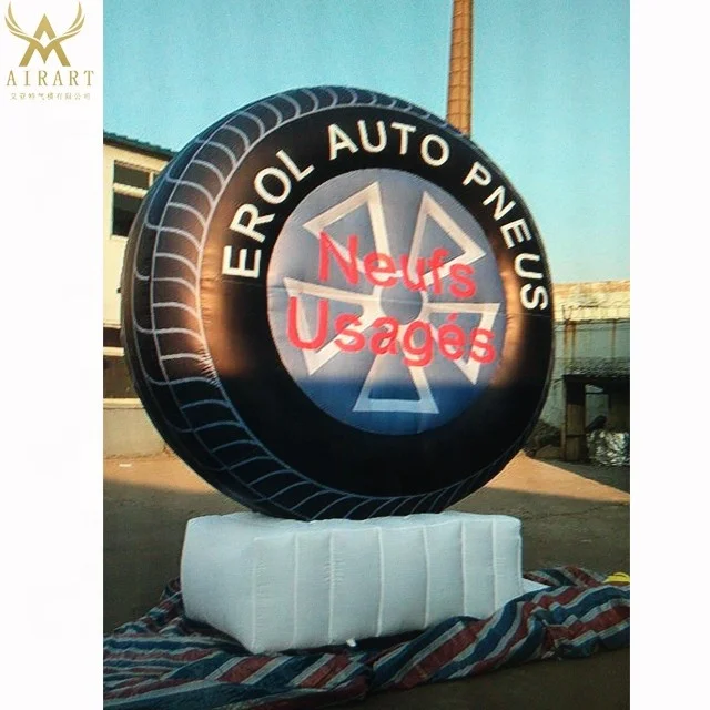 Advertise customized logo inflatable car store tire balloon for business activity,simulation inflatable tyre