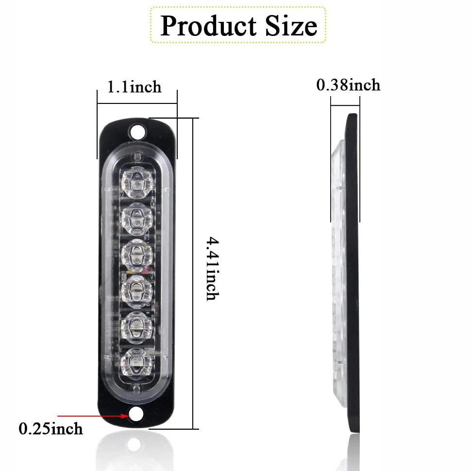 Vehicle Emergency Strobe Lights LED Amber Strobe Lights for Trucks LED Flashing Car Lights