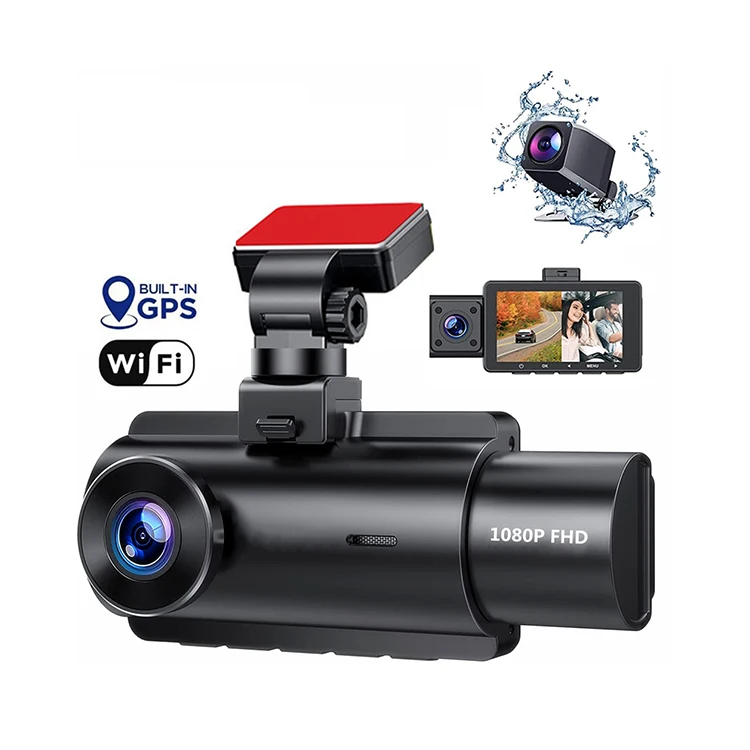 3-Channel 2K+1080P+1080P Car DVR Recorder HD WIFI GPS NTK 96565 Car Dashcam Private Mode 3 inch Car Camera