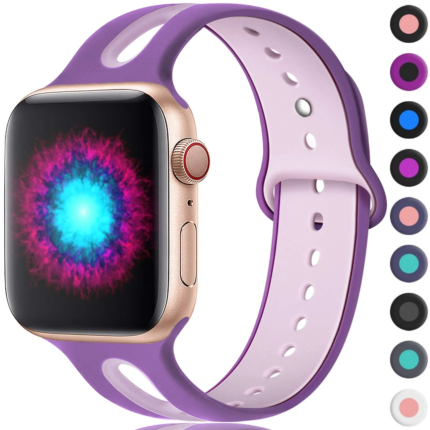 Stock Silicone Strap 44Mm 40Mm Rubber Watchband Bracelet Iwatch For Series 6 5 4 3 2 Se Watch With Silicon Band 42Mm 38Mm