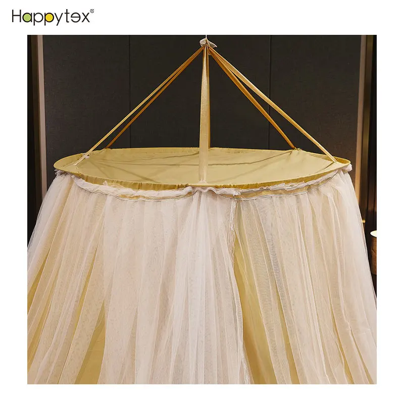 2023 New Fashion Adult Double Layer Round Dome Easy Assembly Mosquito Net Bed Canopy Crown Extra Large For Baby Children