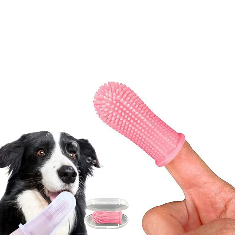 
New Amazon Full Surround Bristles Silicone Cat Dog Pet Teeth Cleaning Fingerbrush Toothbrush 