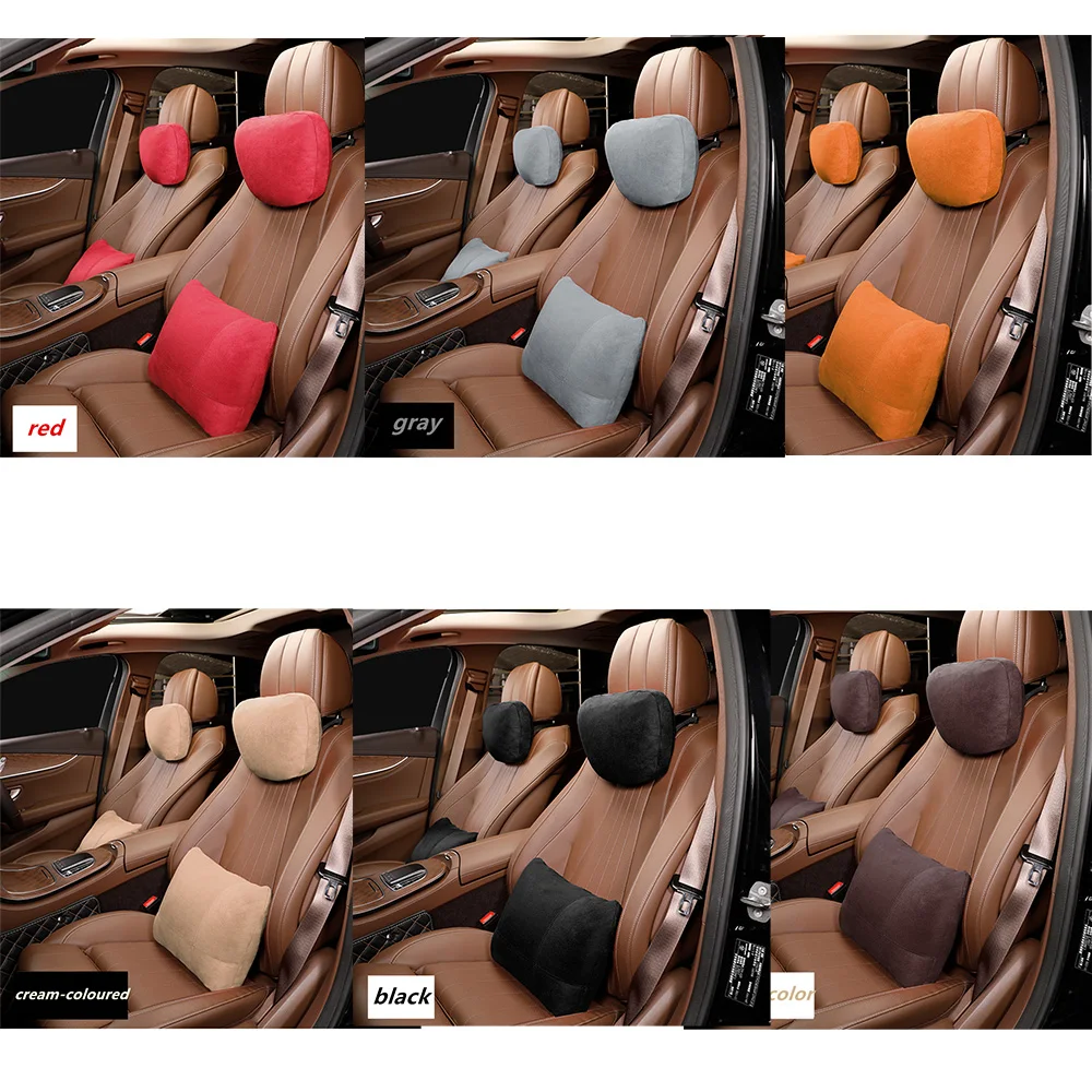 claret-red  Automobile Headrest Pillow Pillow Cushion Absorbs moisture, breathes air, absorbs shock and protects neck headrest.