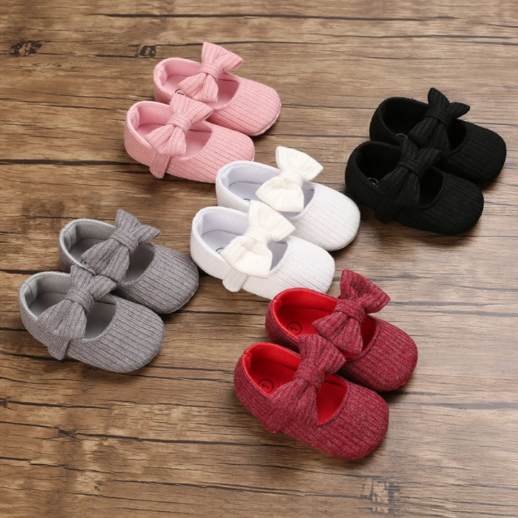 Newborn Infant Baby Girl Shoes First Walkers Soft Sole Bowknot Princess Cute Shoe Toddler Walking 0-18M Prewalkers