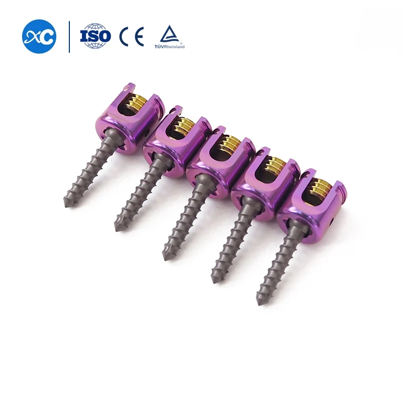 2.5-4.0mm Titanium Polyaxial Pedicle Screw Veterinary Orthopaedic Implants For Vet Spine Fixation Surgery