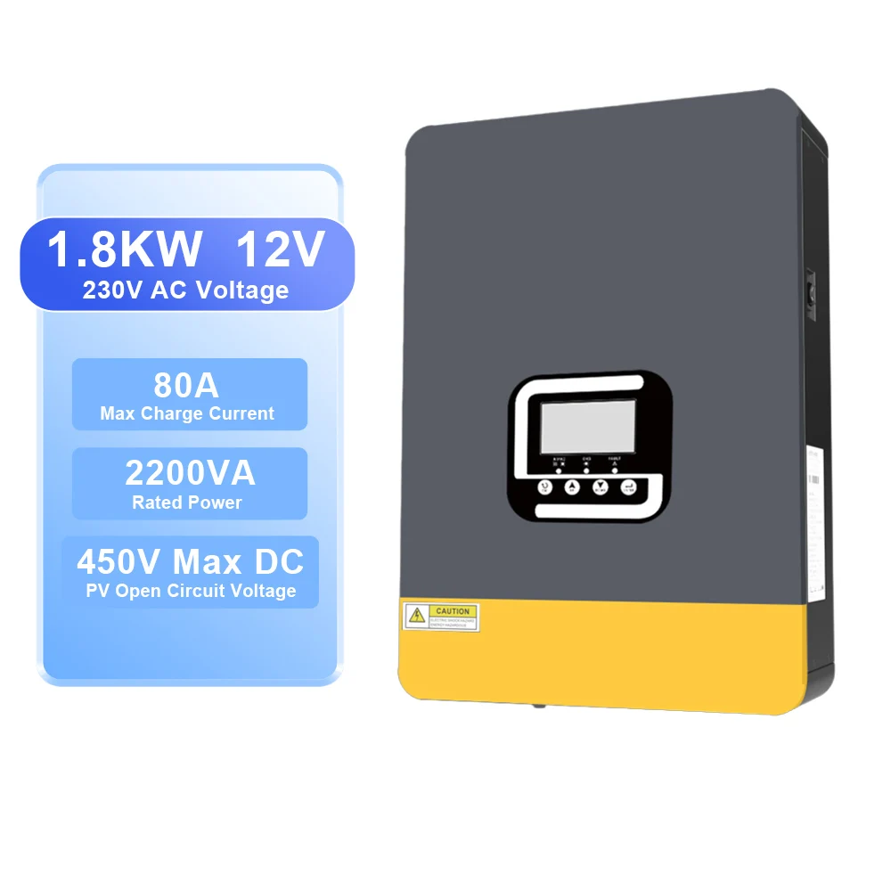1.8KW 1800W Dc 12V to Ac 220V 230V 2.2KVA Wifi Pure Sine Wave Off Grid Solar Hybrid Inverter with MPPT Solar Charger Controller