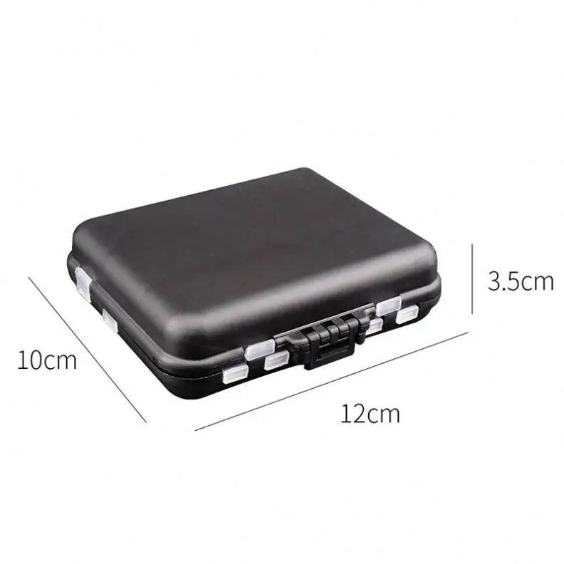 Hot Sales 10.5*6.5*3.3cm 12*10*3.5cm Multifunctional Fishing Tackle Box Jigs storage double sided fishing tackle box