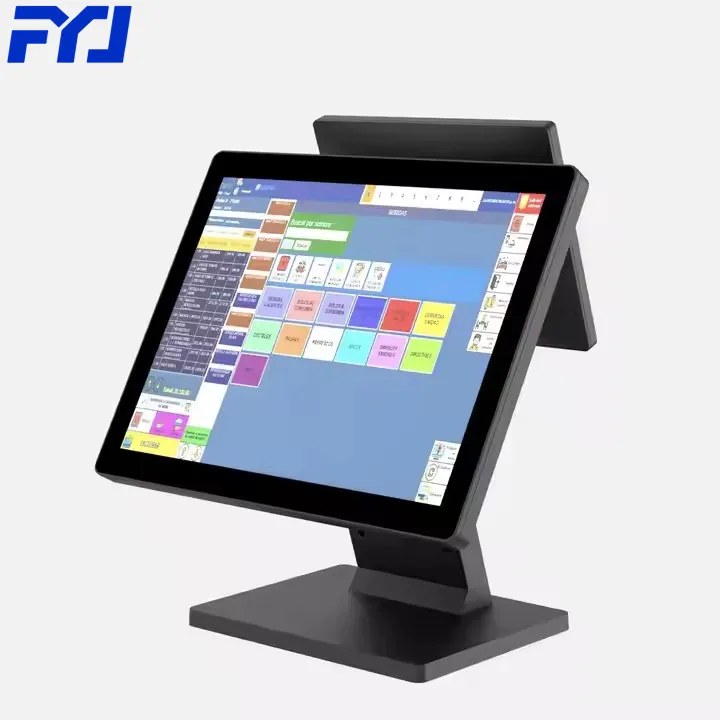 FYJ F5 15' All In One  Touch Dual Screen Windows Restaurant Retail Pos Cashier Machine POS Terminal Cash Register POS Systems