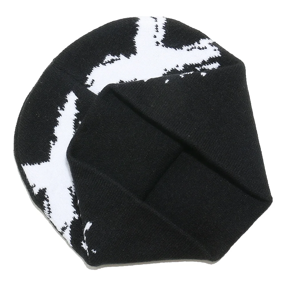 2024 Autumn Winter New Personality Hip Hop Grimace Knitted Hat Street Outdoor Cold Hat Custom Logo Beanie Hat