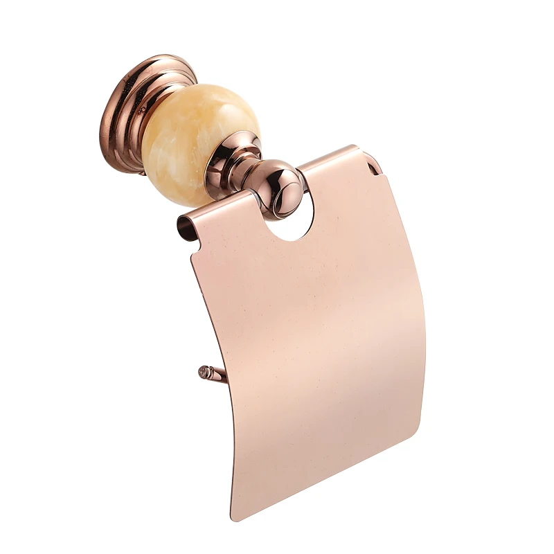 Rose gold tissue holder European style toilet paper holder Round base rose gold tissue holder toilet paper towel rack