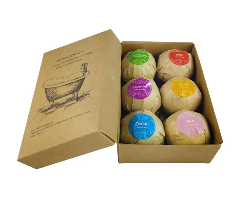 Best selling Premium  packaging plastic Private Label Wholesales Organic Bath Fizzer bath bombs gift set supplies