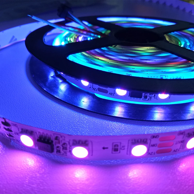 WS2812B  30/60 leds/m Flexible full color pixel led strip Light 12V addressable rgb led strip