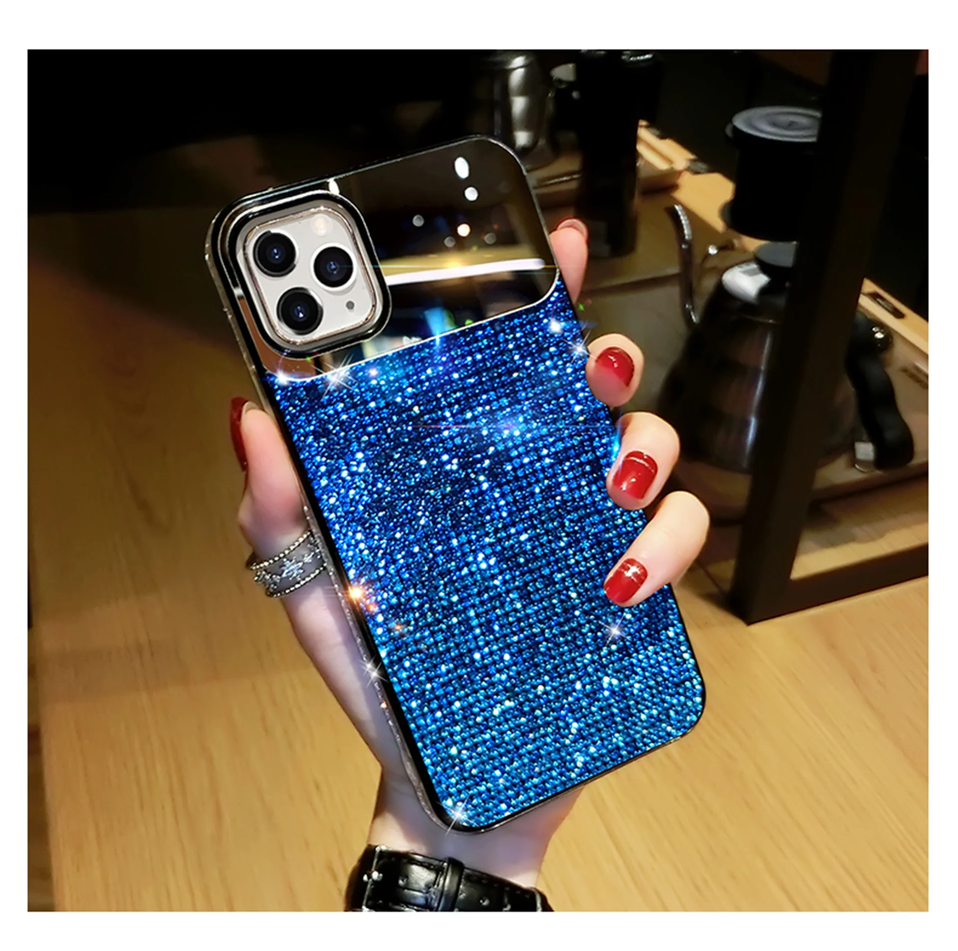 Bling Glitter Mirror Diamond Design Phone Cover Luxury Fashion Designer Cell Phone Cases for iphones
