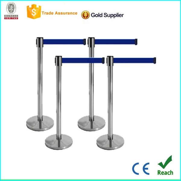 low price  Stainless Steel Queue Stanchion Pole , Retractable  Concert Crowd Control Barrier Queue Stand