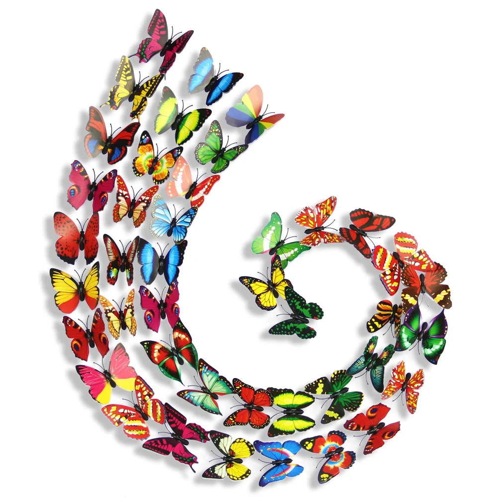 Home Decoration Crafts Butterfly Luminous Fridge Magnets 7CM 3D Simulated Butterfly Design Magnetic Refrigerator Magnet