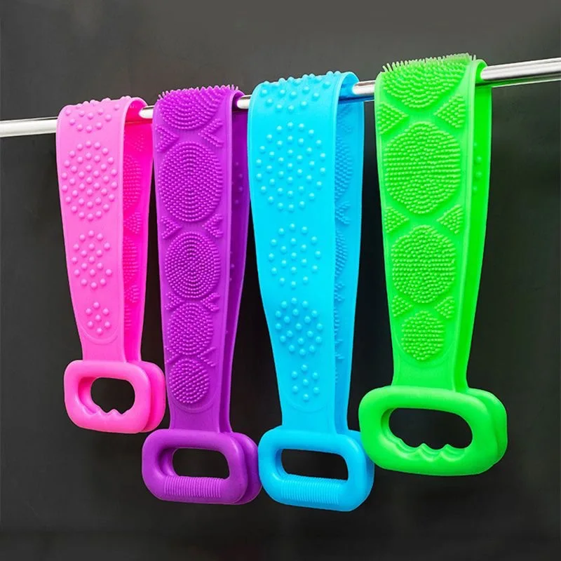 Lohas Reusable Silicone Body Bath Shower kit  Scrubber Massager Bath mat belt for Home Use