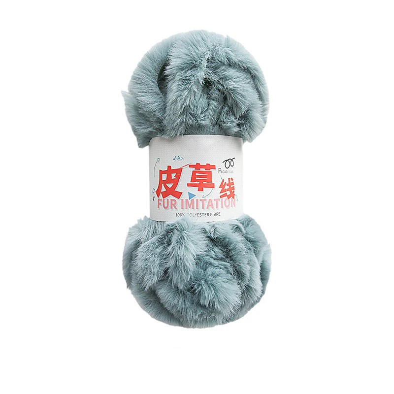 Soft Warm Winter 100% Polyester Faux Fur Fancy Yarn for Hand Knitting and Crochet