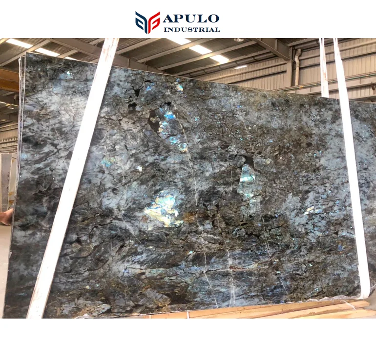 Natural Blue Gemstone Slab Backlit Agate For Wall Background Blue Granite Tiles Decoration