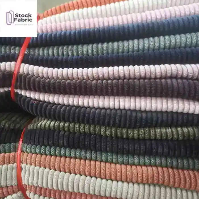 Hot selling ready goods nylon polyester corduroy dyed stock fabric for garment