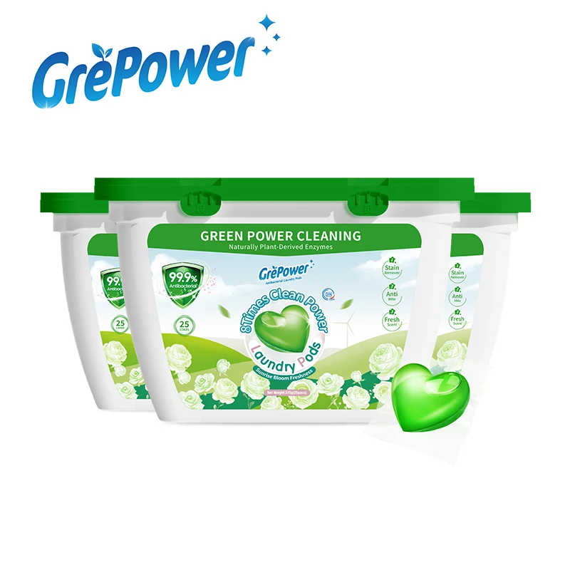 Liby Grepower 3 in 1 wholesale detergent pods 8g korea laundry detergent capsules pods 15g washing beads soap capsule OEM ODM