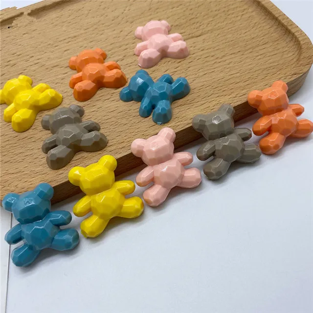 Acrylic bear drop glue mobile phone case accessories DIY handmade bear headdress beads without holes