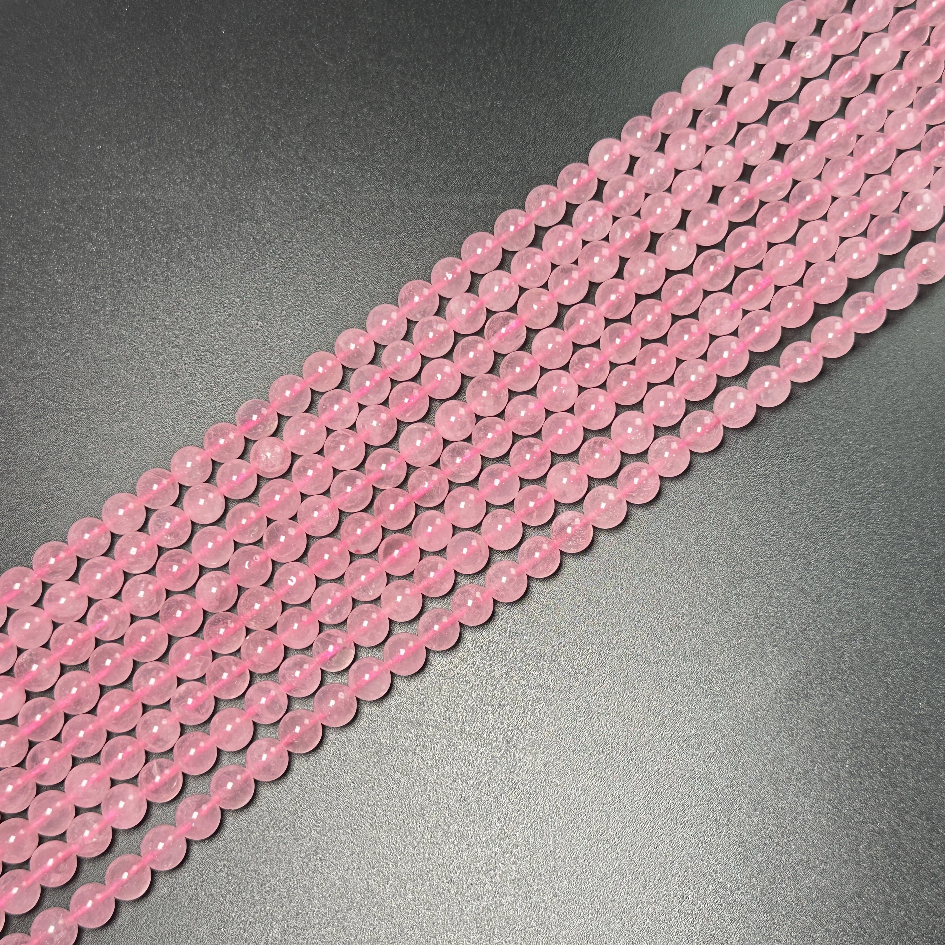 Best Natural 4mm 6mm 8mm 10mm 12mm Smooth Round Beads Rose Quartz for Bracelet