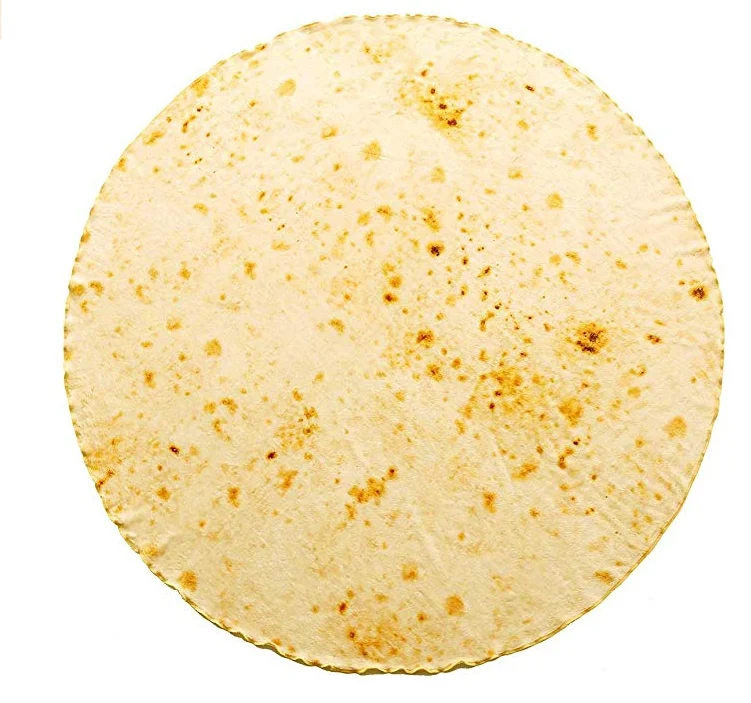 2021 High Quality Burritos Tortilla Blanket Round Throw Novelty Food Pizza Blanket for Adult