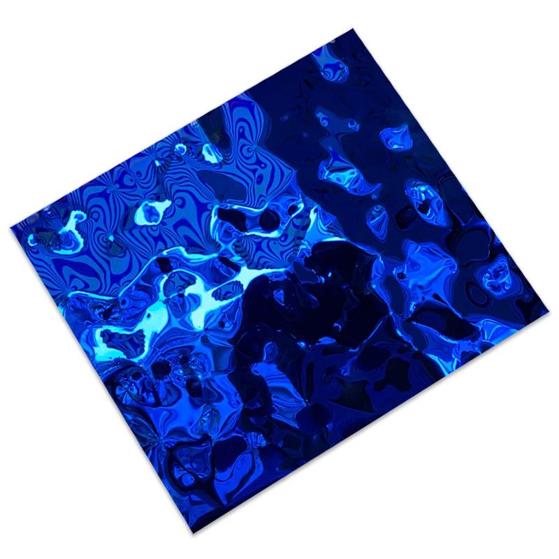 Hotel Mall KTV Wall Ceiling Decorative Wave Ceiling Panel 304 Mirror Water Ripple Plate