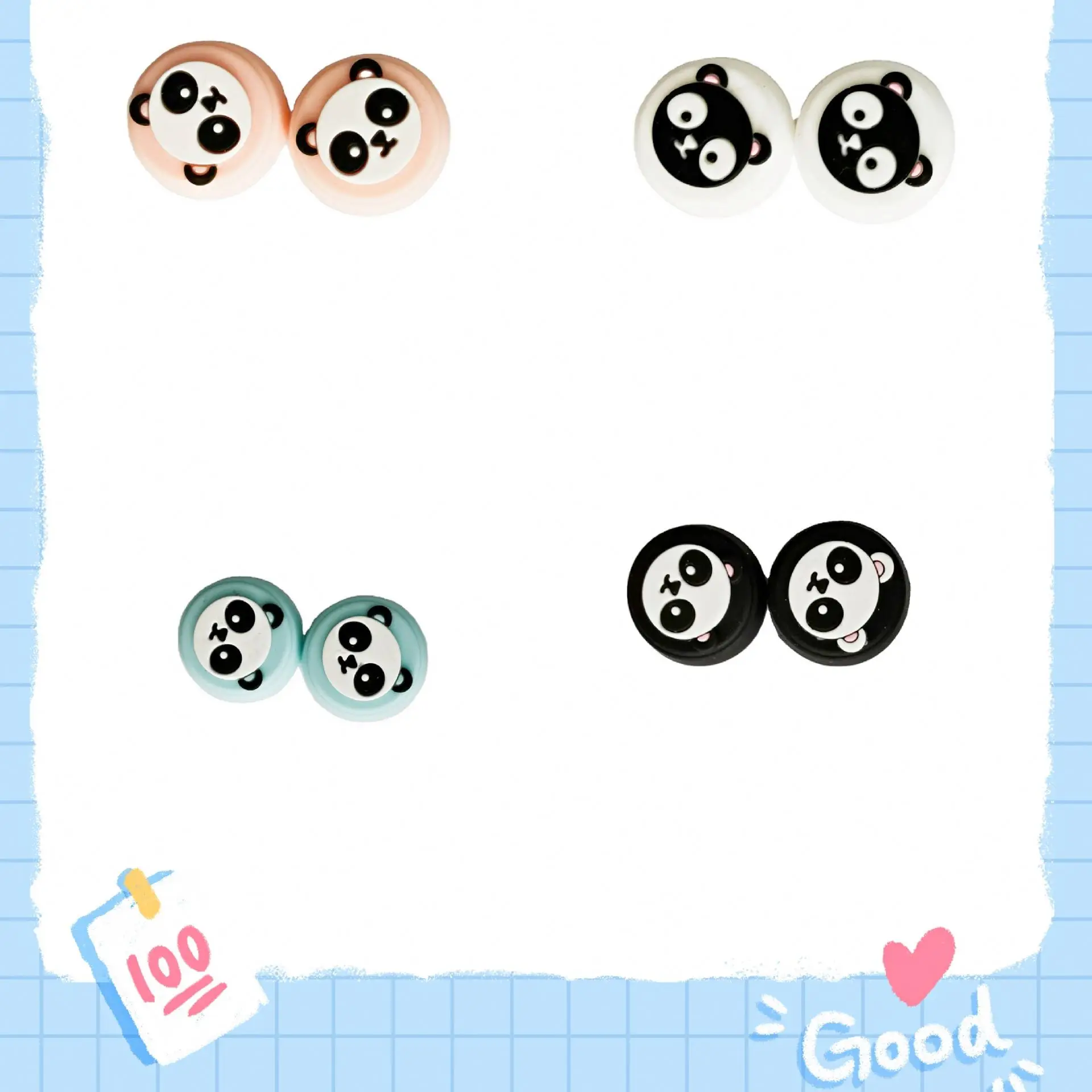 
for PS5 Panda Head Game Handle Rocker Silicone Thumbstick Cover Buttons Button Rocker Thumb Stick XY10398 