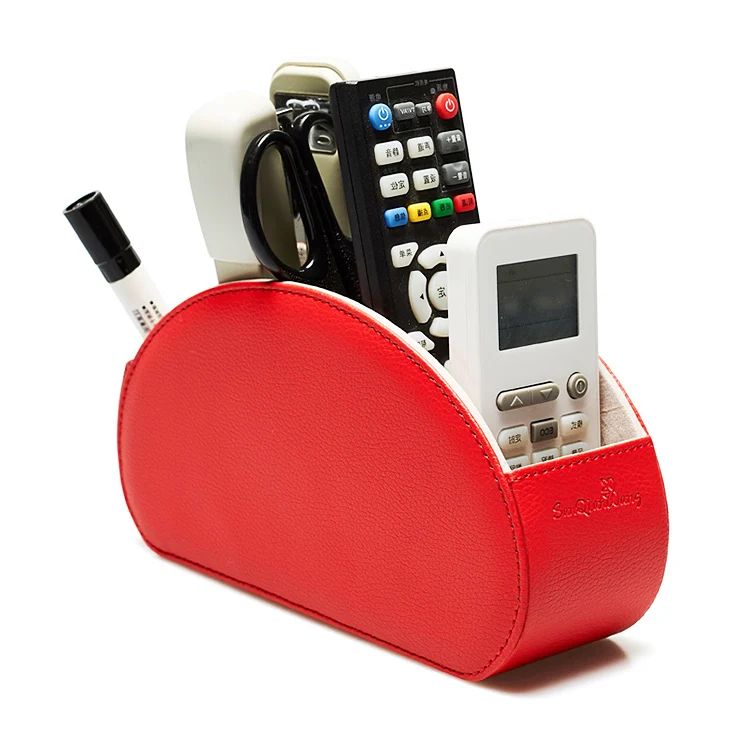 High-grade luxury PU leather remote control caddy/holders for home and office