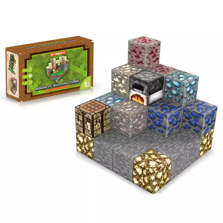 Kids Toys Magnetic Building Cubes Mine World With Magnetic Building Cubes Toys For Kids 3+