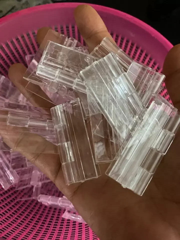 Hoone hot sales 45mmx34mm Clear Acrylic Plastic Clips Clear Transparent Plastic Hinge for box