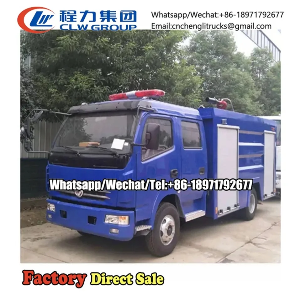 Автоцистерна Dongfeng d2.5 4x2 с двойной кабиной для пожаротушения 5000l 6000l китайский бренд пожарная машина цена