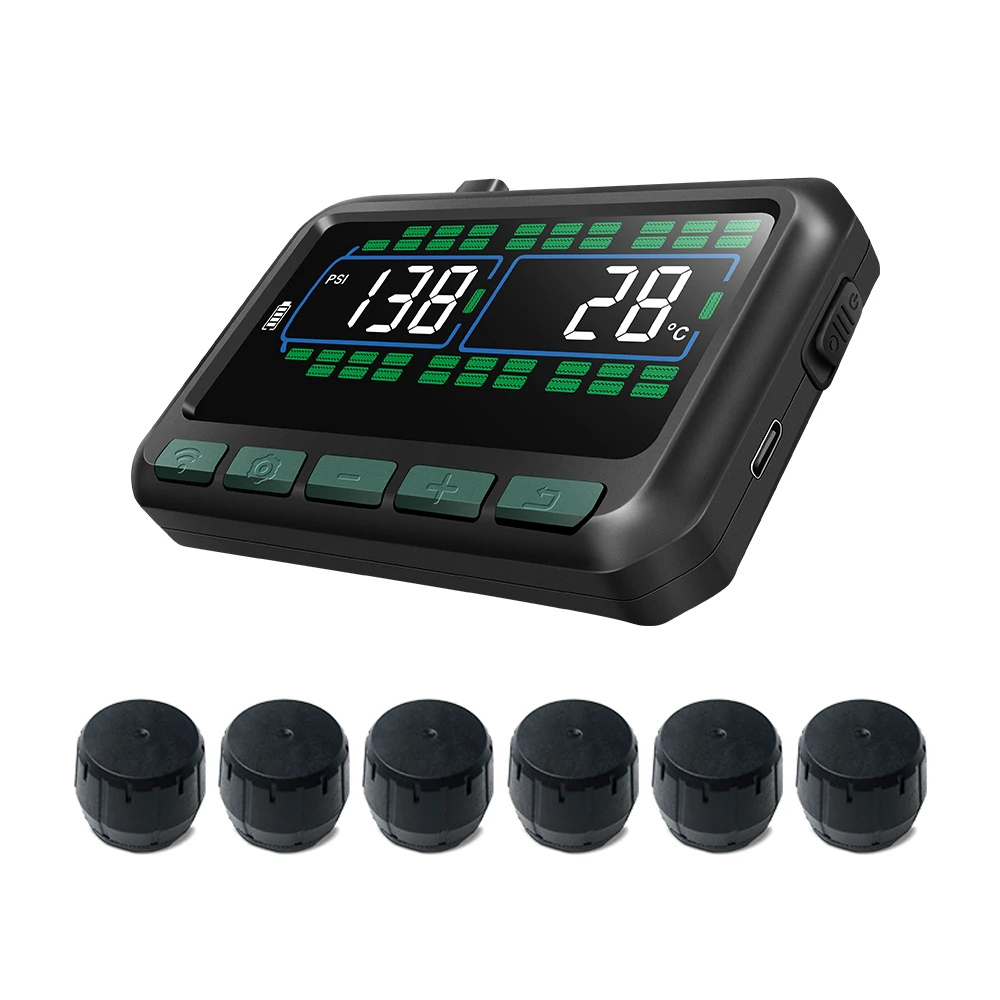 Hot Selling Auto 6 8 12 16 22 Wheel TPMS Android Tyre Pressure Monitoring System Sensor 433.92Mhz Truck RV Tire Pressure Trailer