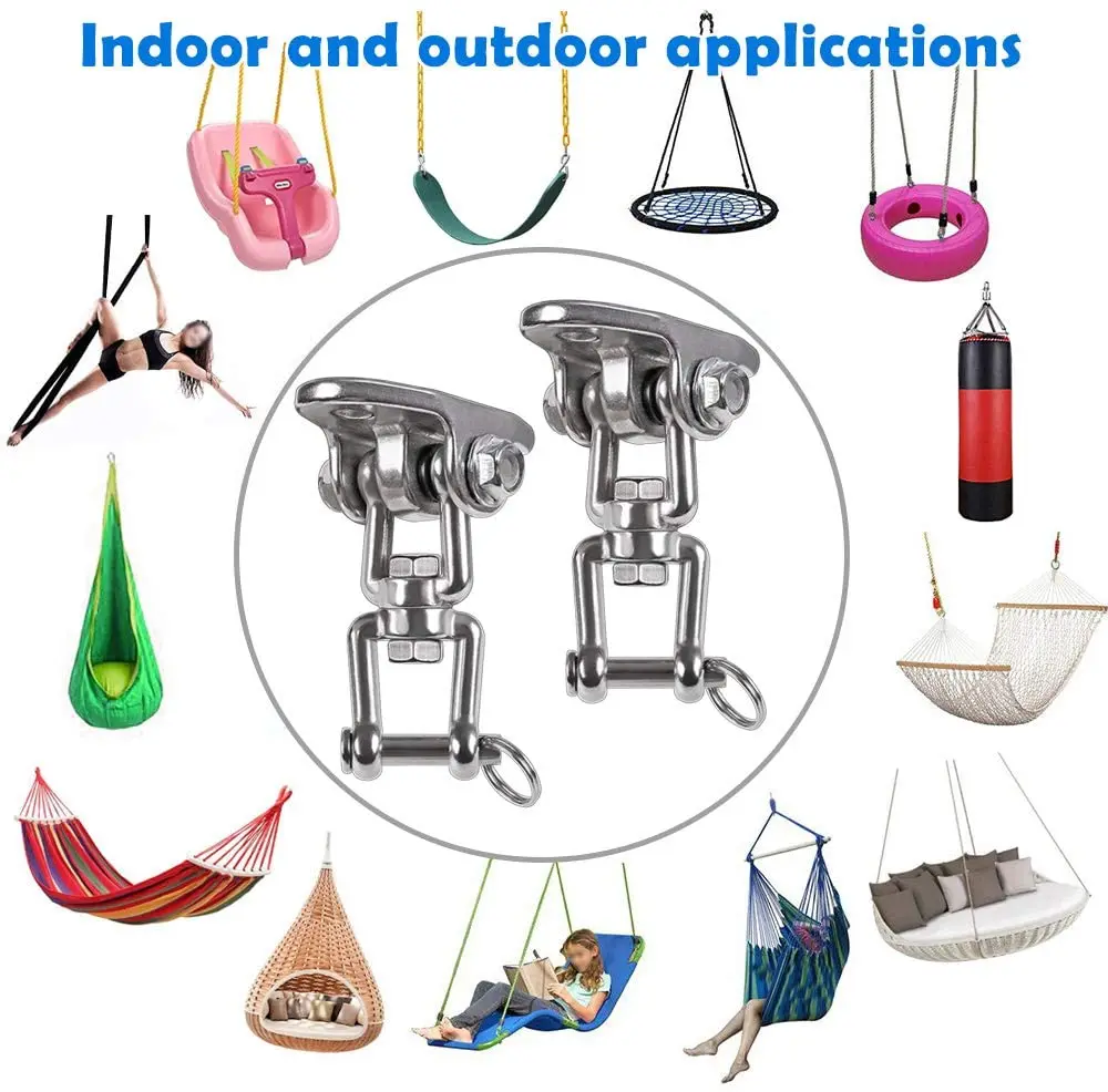 
Ailot Popular 4 Holes M10 Heavy Duty 360 Degree Swivel Stainless Steel Ceiling Swing Hook 