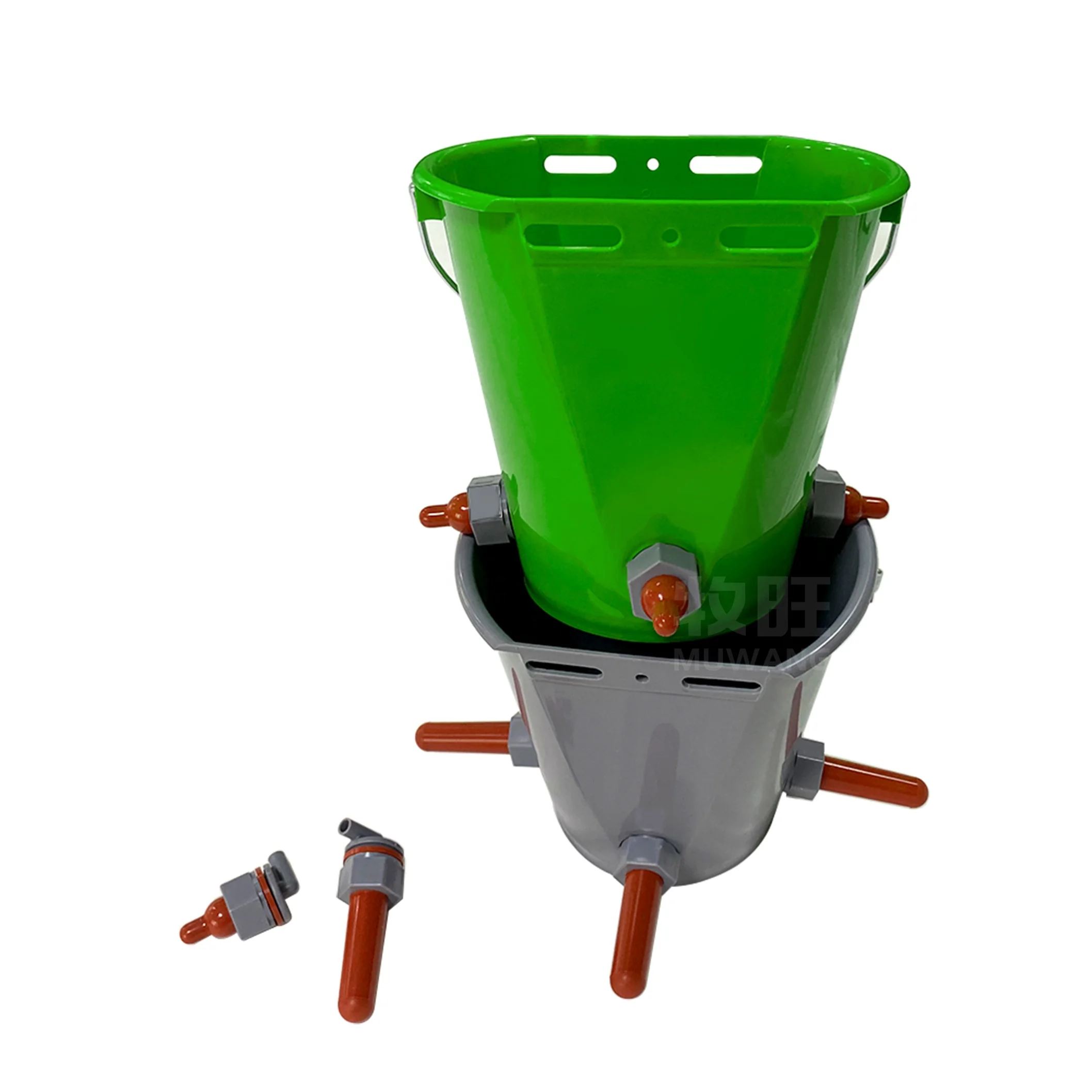 8L livestock veterinary animal milk feeding bucket calf feeder with Rubber Nipple