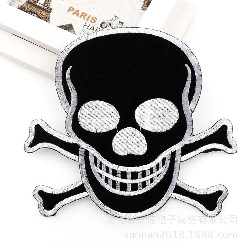 Custom Computer Embroidery Patch Skull Stickers For DIY Creative Clothing