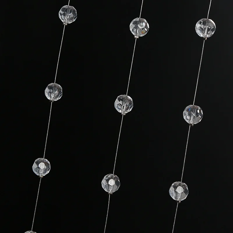 O-X392  Wholesale 100cm Crystal Clear Glass Bead Garland Crystal Hanging Strand Arch Beaded Crystal Curtain for Wedding Party