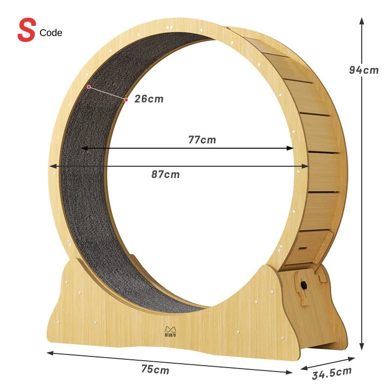 Cute Cat Toys Running Wheel Treadmill Roller and Climbing Frame Quiet Pet Exerciser Cat Run Sustainable Wood Carton 16 REPTILES