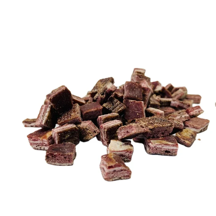 Professional Manufacturing Freeze Dried Healthy Pet Snack Slice Dog Treats Beef Cube