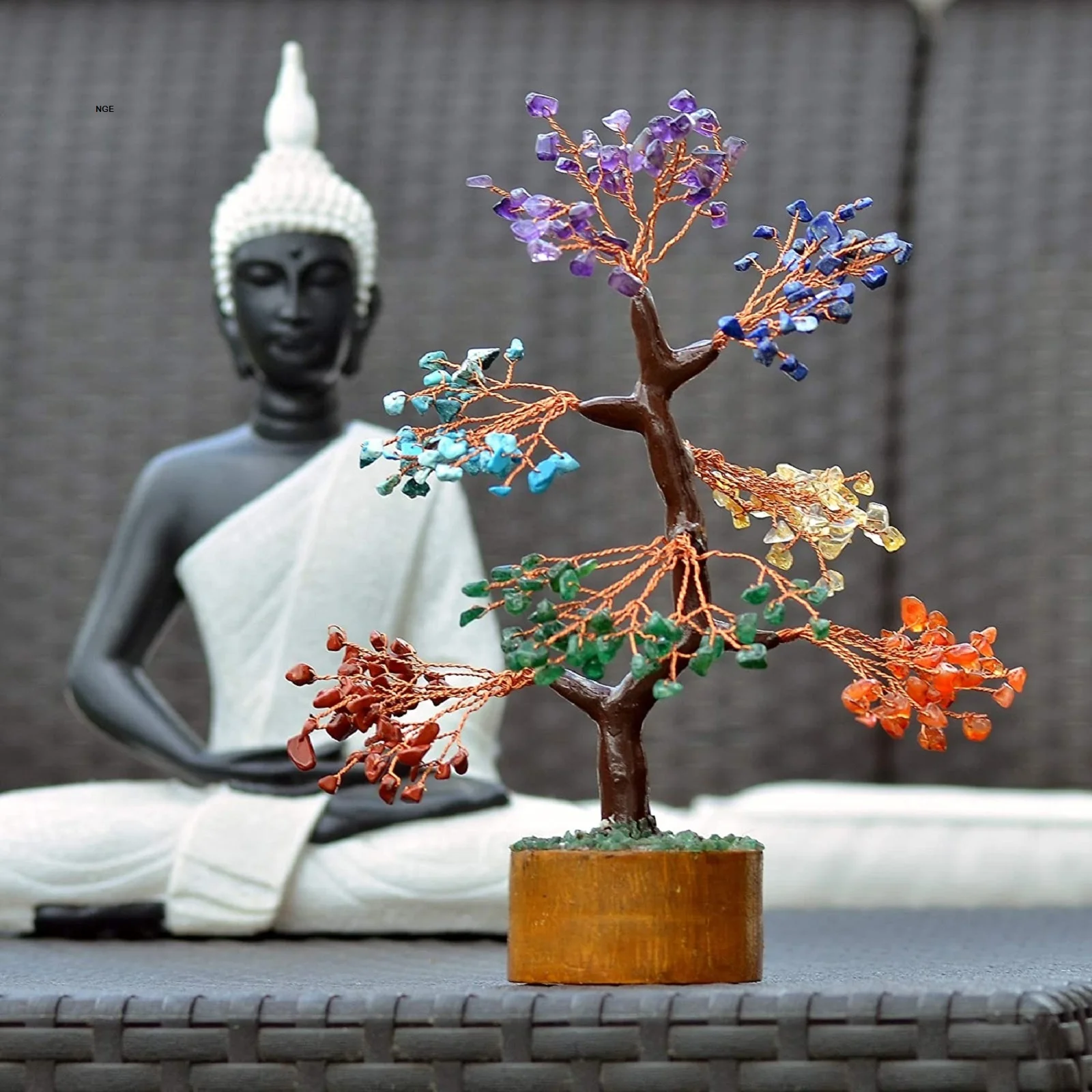 Natural 7 chakra gemstone Tree for Healing chakra gemstone fortune money tree for good luck chakra gemstone tree for decoration